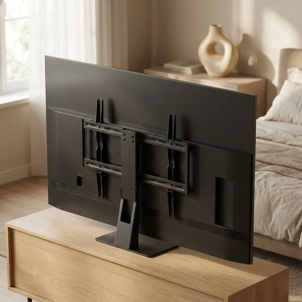 Onn TV wall mount securely installed in a modern living room