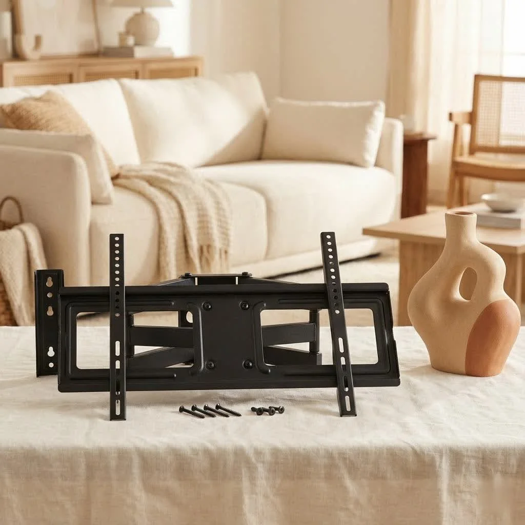 Fixed TV mount securely holding a flat-screen television against a wall