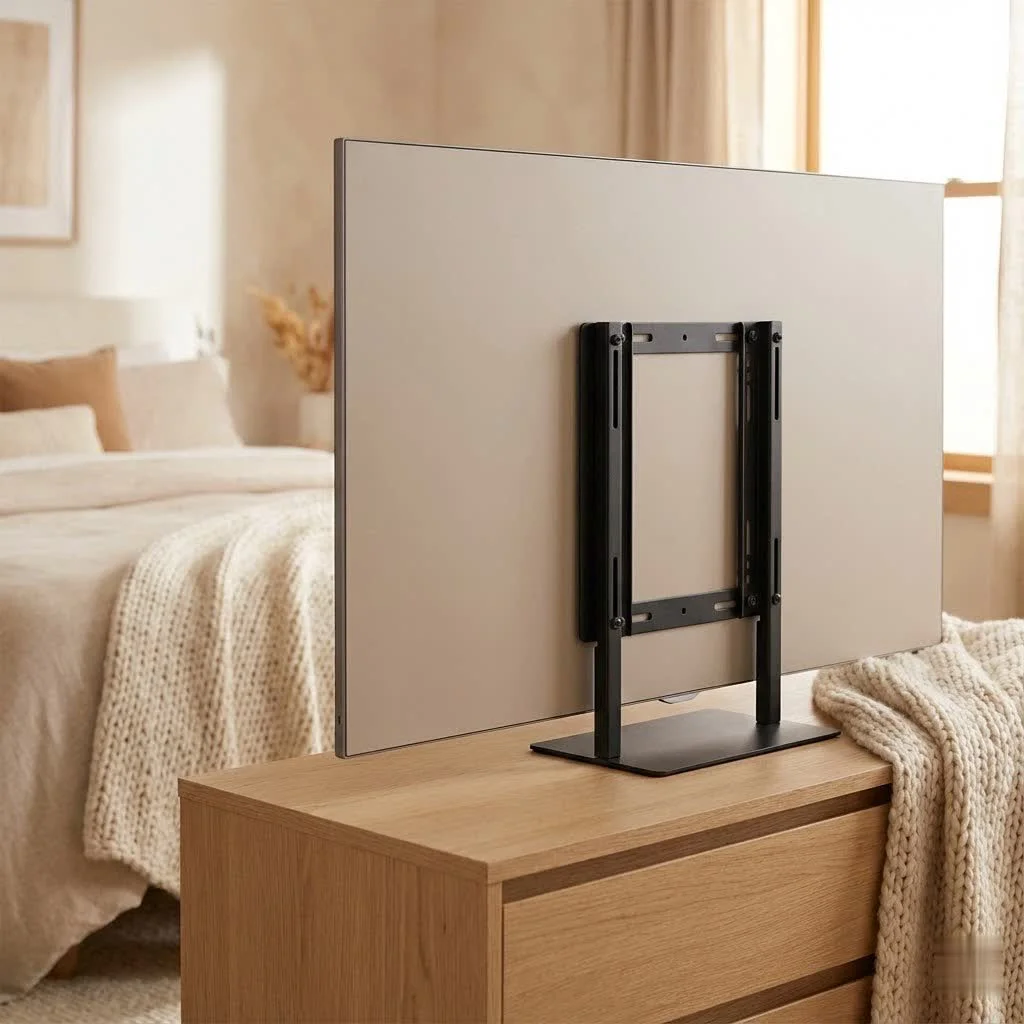 50-inch TV mounted on a wall with a sleek, modern aesthetic